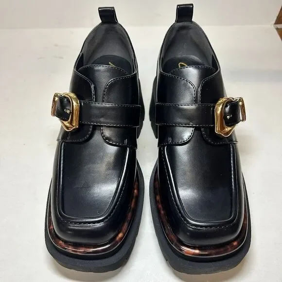 Circus by Sam Edelman Womens 6 M Black Natasha Lug Sole Platform Loafers NIB SH8 - Picture 2 of 5